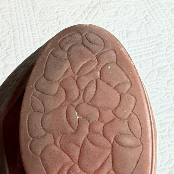 Kork-Ease Sagano Mule Leather Wrapped Women's 8 Brown Rum Chunky Heels Comfort - Picture 12 of 13